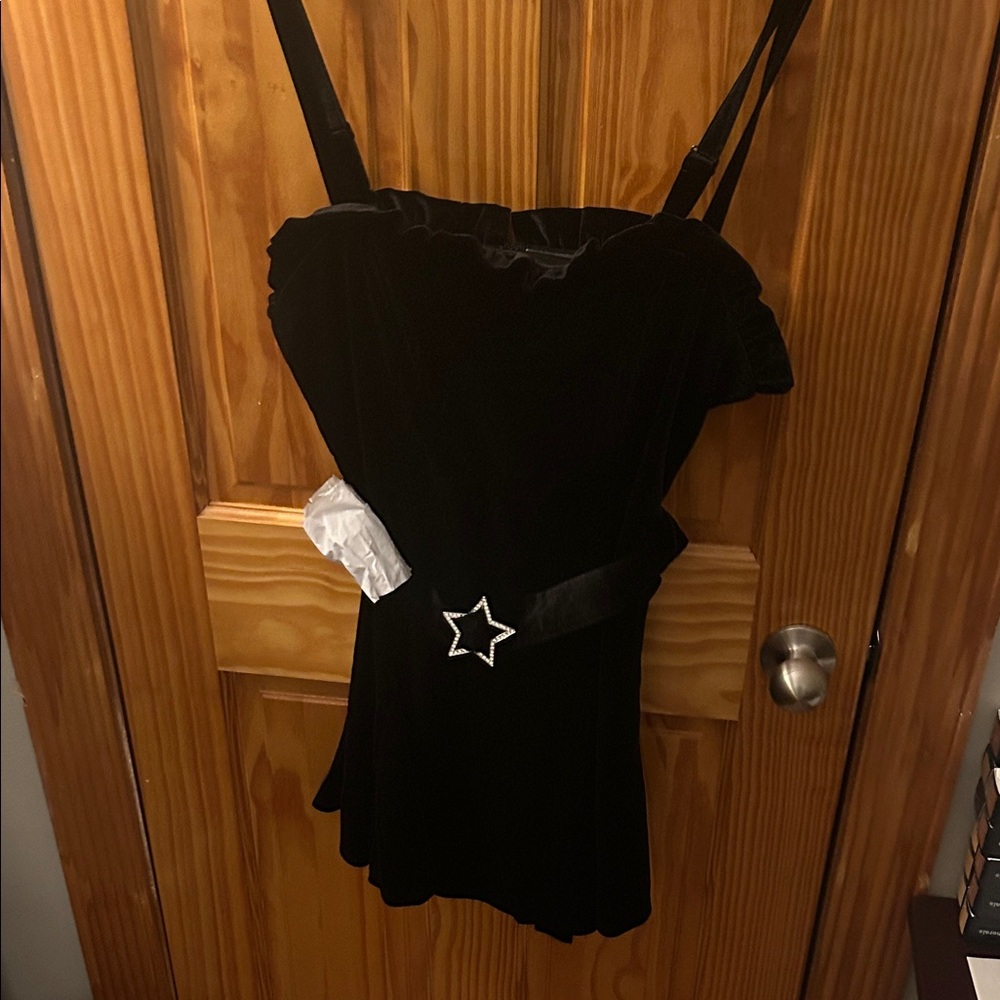 JCPenney Black Mini Dress with Star Detail